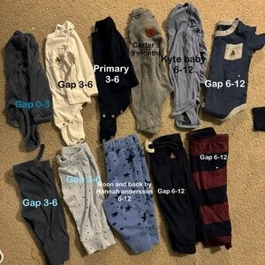 11 Piece Baby Boy Bundle including Gap, Kyte Baby, Hannah Andersson